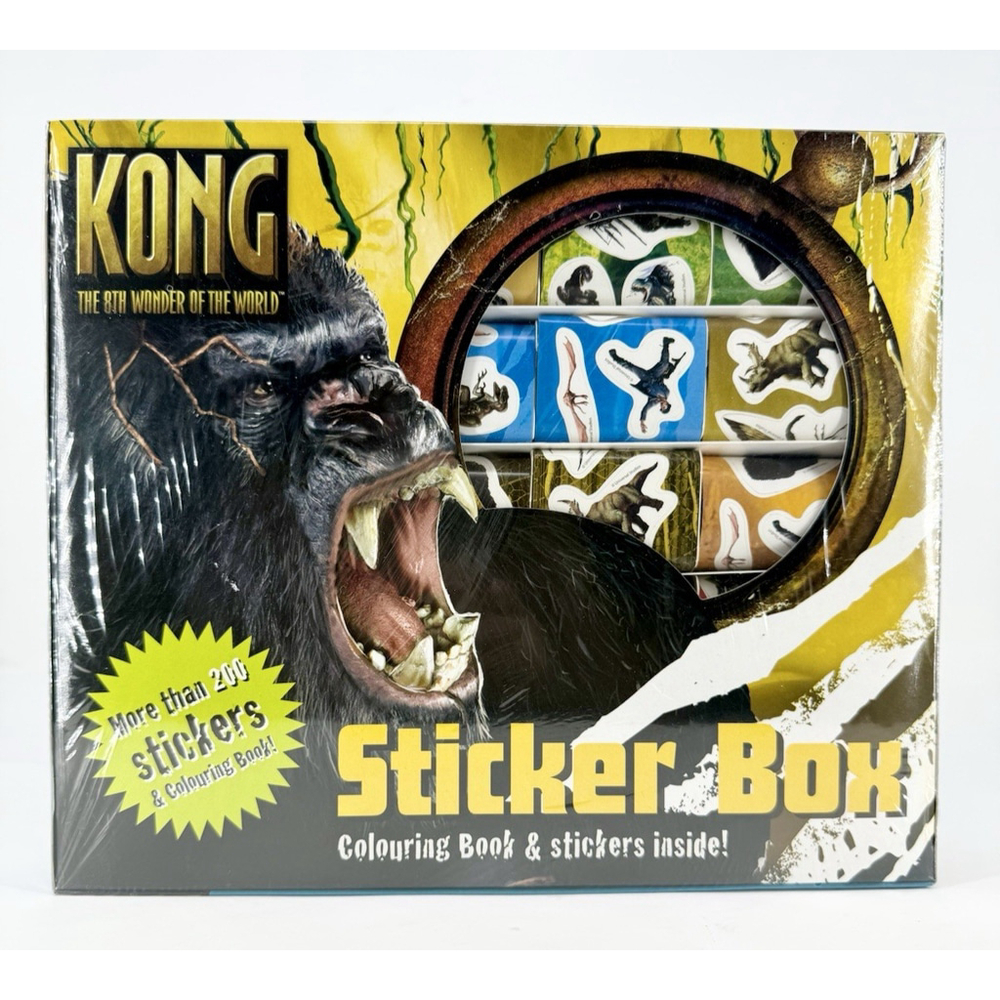 King Kong 2005 Sticker Box w/Colouring Book & 200+ Stickers – Sealed
